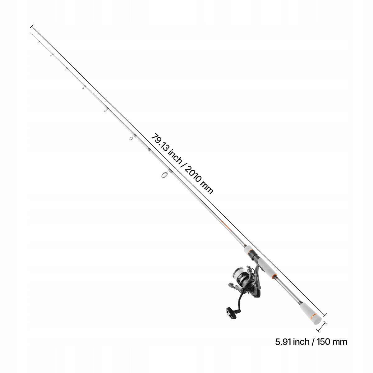 VEVOR Fishing Rod Medium Smooth Work Fishing Set With Two-Piece Fishing Rod 2M Brand Vevor