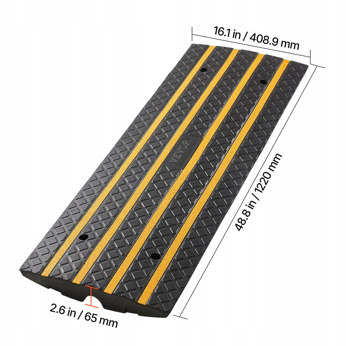 VEVOR Threshold Ramp 2Pcs Curb Ramp With Yellow Reflective Straps EAN (GTIN) 197988352709