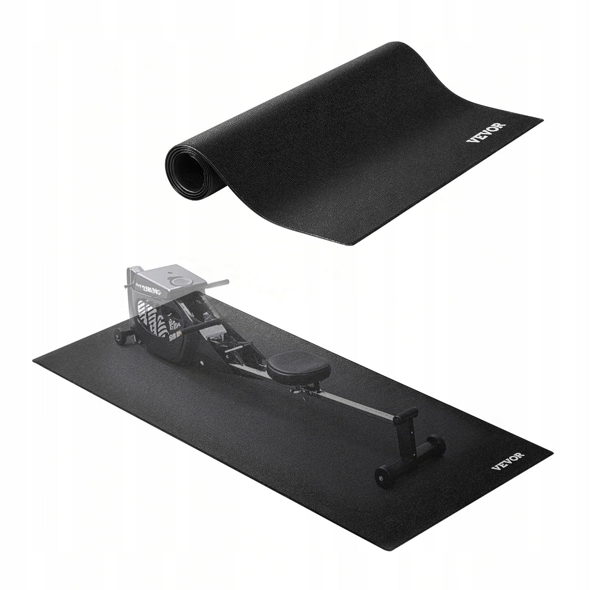 VEVOR Treadmill Mat Black 60x130CM 4MM PVC For Gym Use