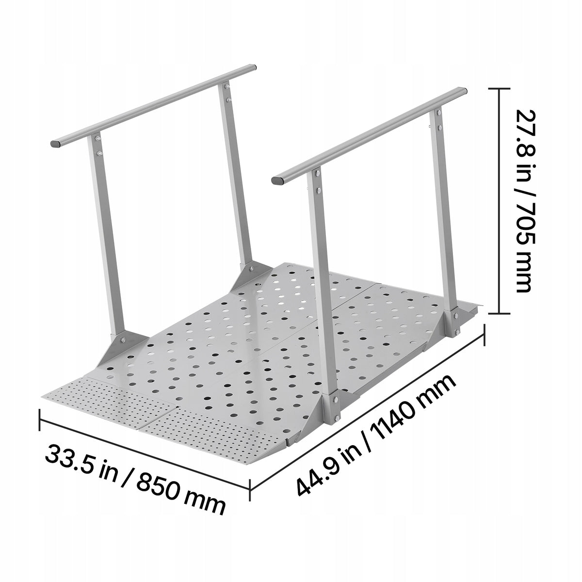 VEVOR Wheelchair Ramp with Handrails Height 70,5cm Aluminum Manufacturer code FSSMJPD5YC00C3-5ft