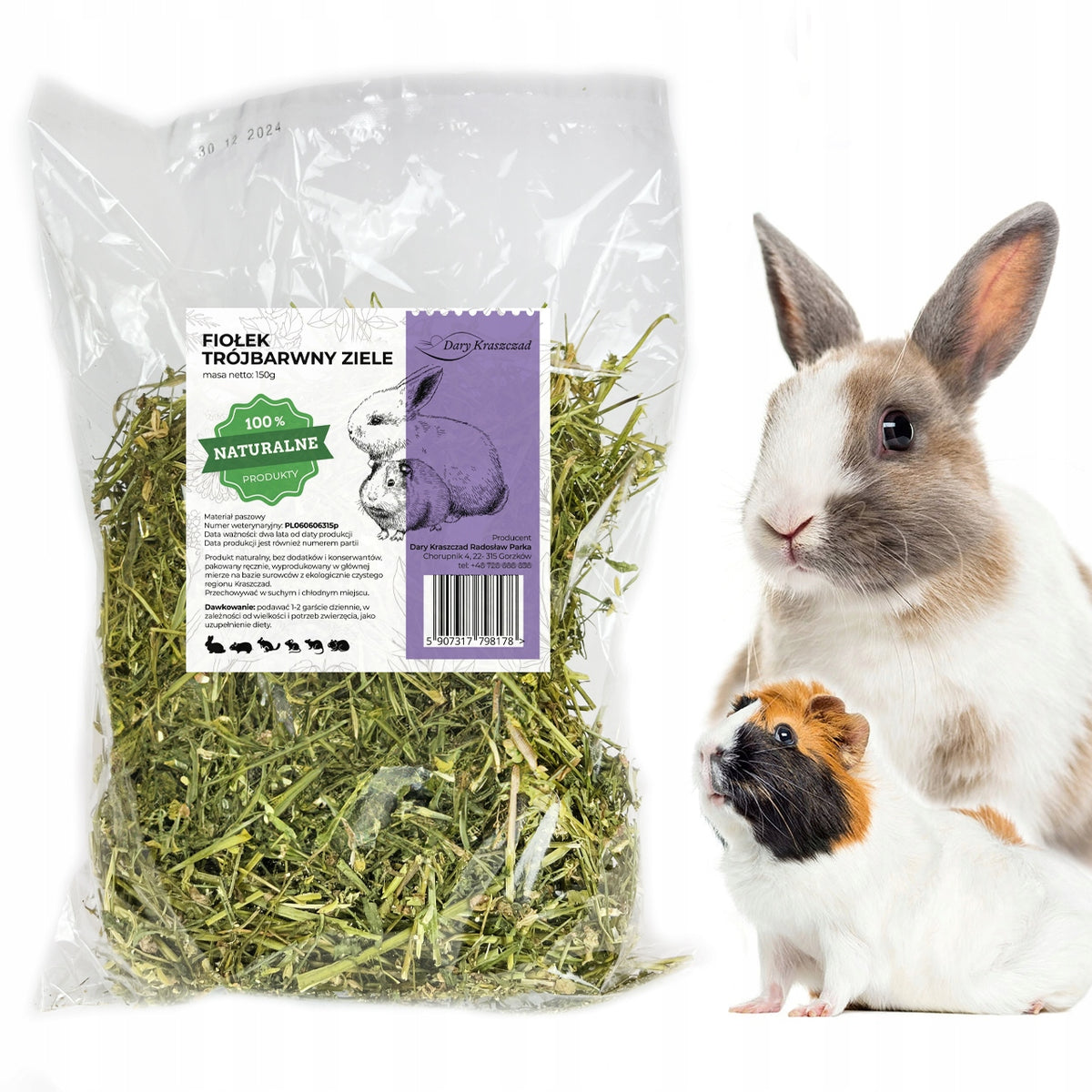 VIOLET TRICOLOR HERBS FOR RABBIT RODENTS NATURAL DELICACY 150G