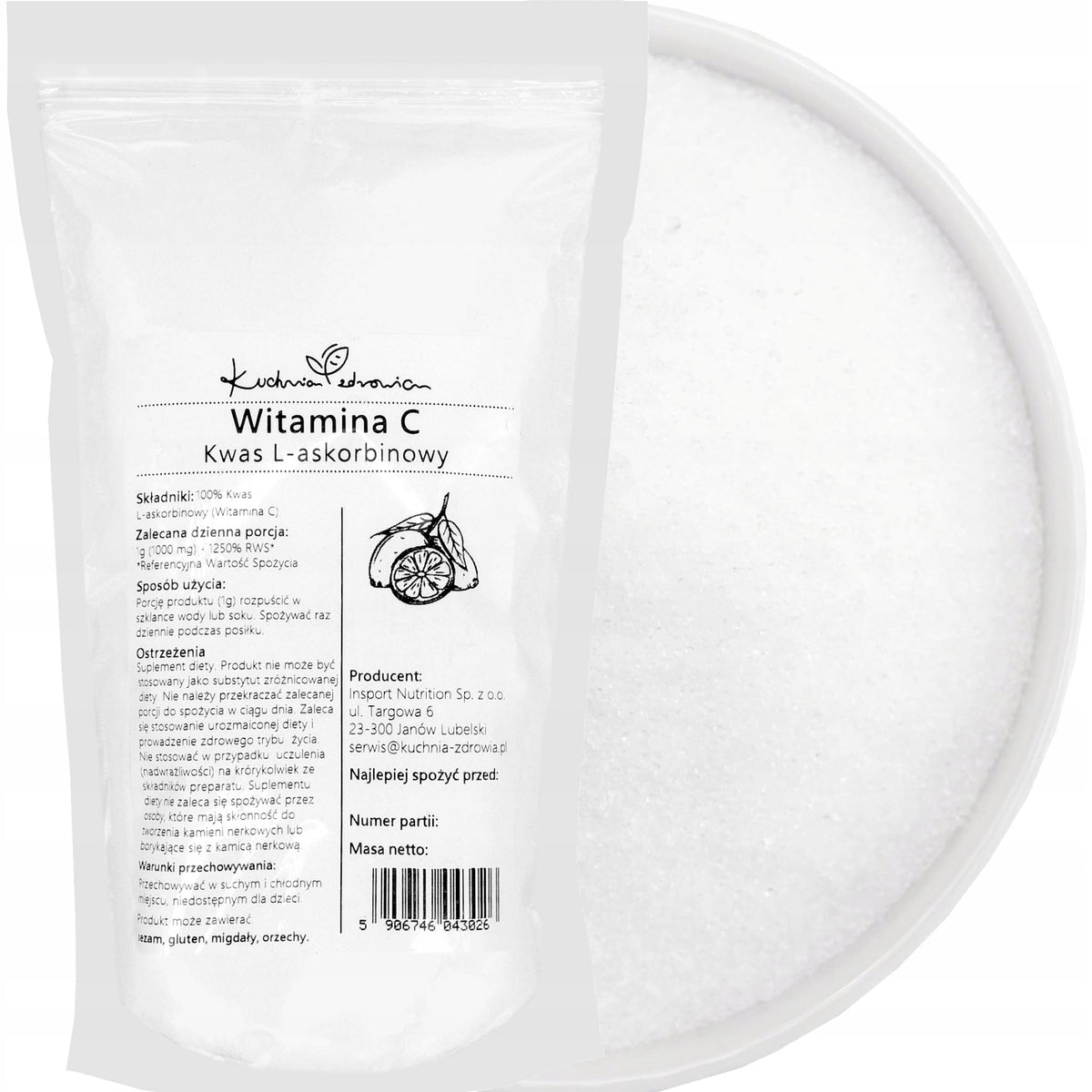 VITAMIN C POWDER 1kg L-ASCORBIC ACID IMMUNITY | KUCHNIA ZDROWIA