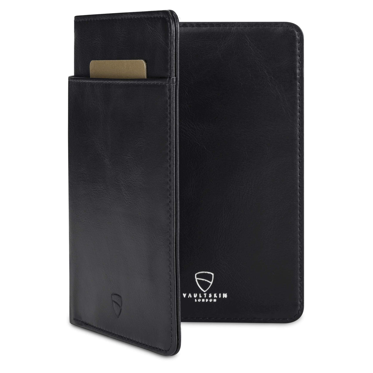 Vaultskin Kensington RFID Black Passport Card For Travel With RFID Protection