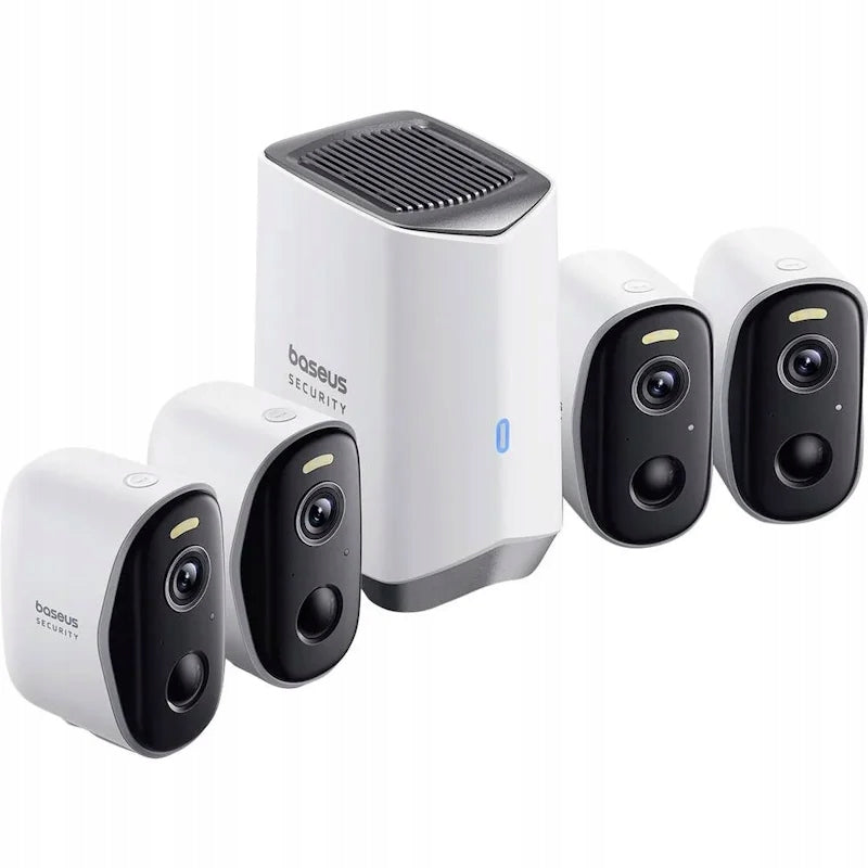 Venkovní kamera Baseus Security N1 Plus 2K, sada 4+1, bílá