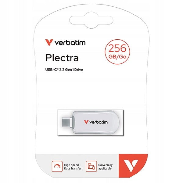 Verbatim Plectra flash disk USB-C 256GB white