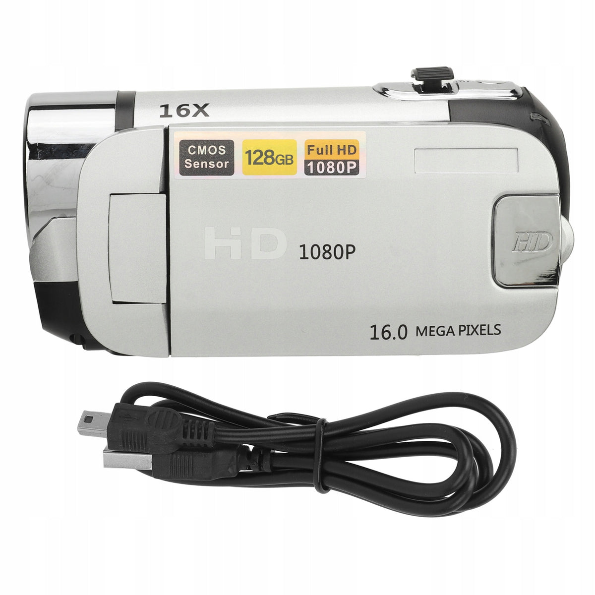 Video Camera, 16MP Digital Camera with 1/4 Inch Threaded Hole for Recording