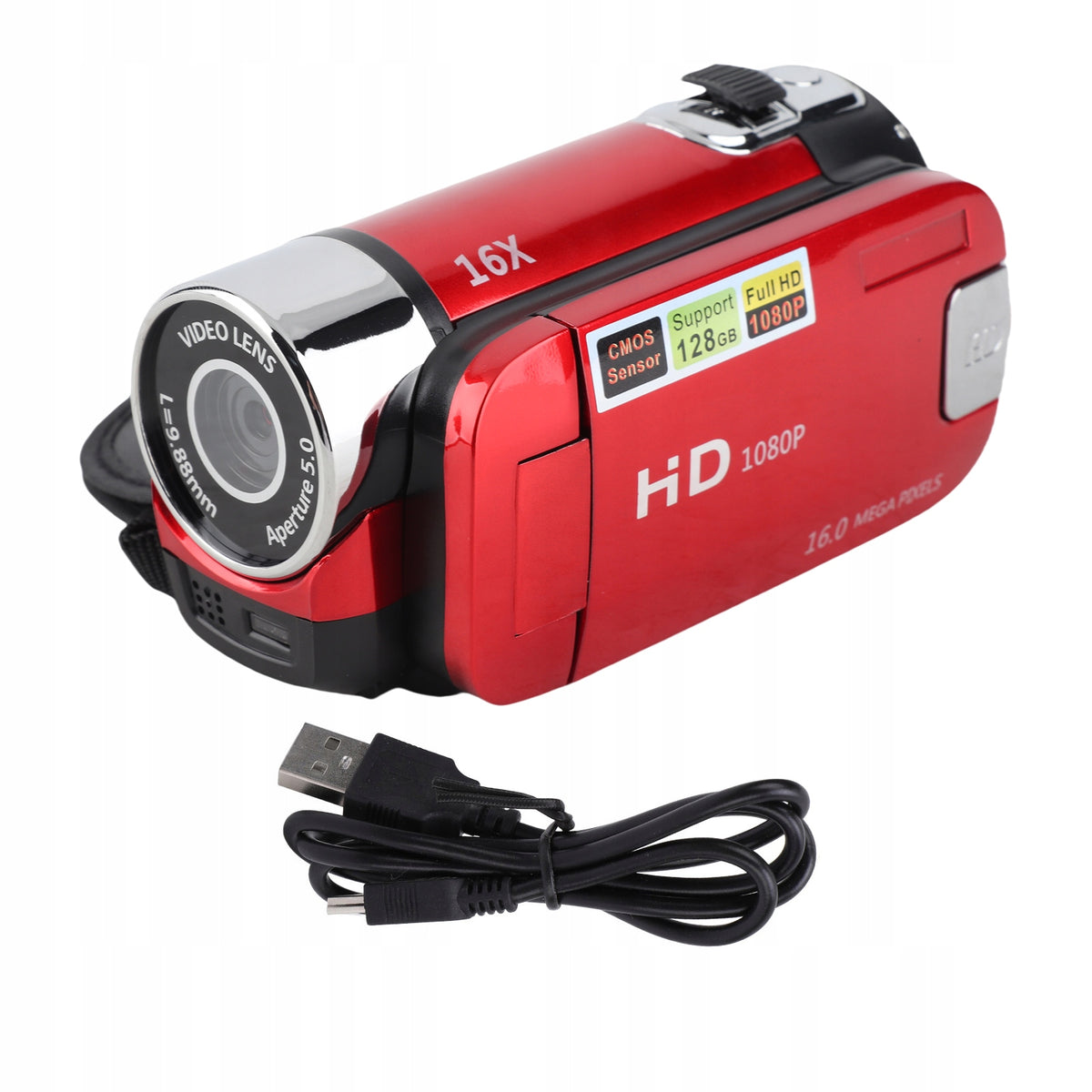 Video Camera With 2,4 Inch Color Screen Light 16mp 1080p 16x O7
