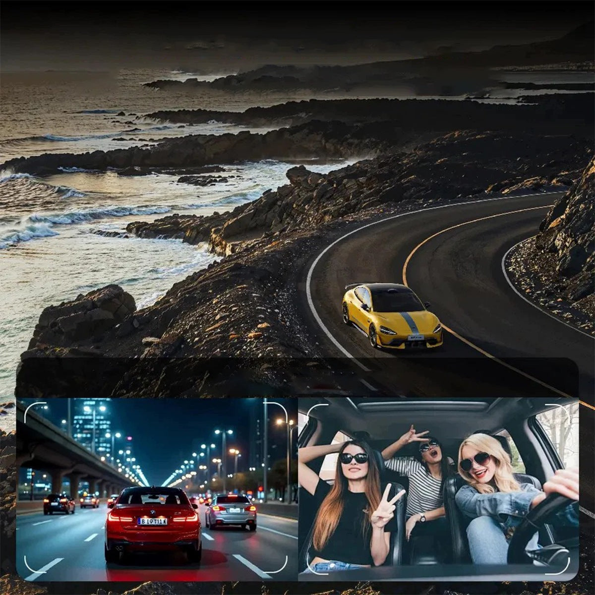 Video Recorder Car Camera 3in1 Front Interior Rear WiFi Full HD Brand no brand