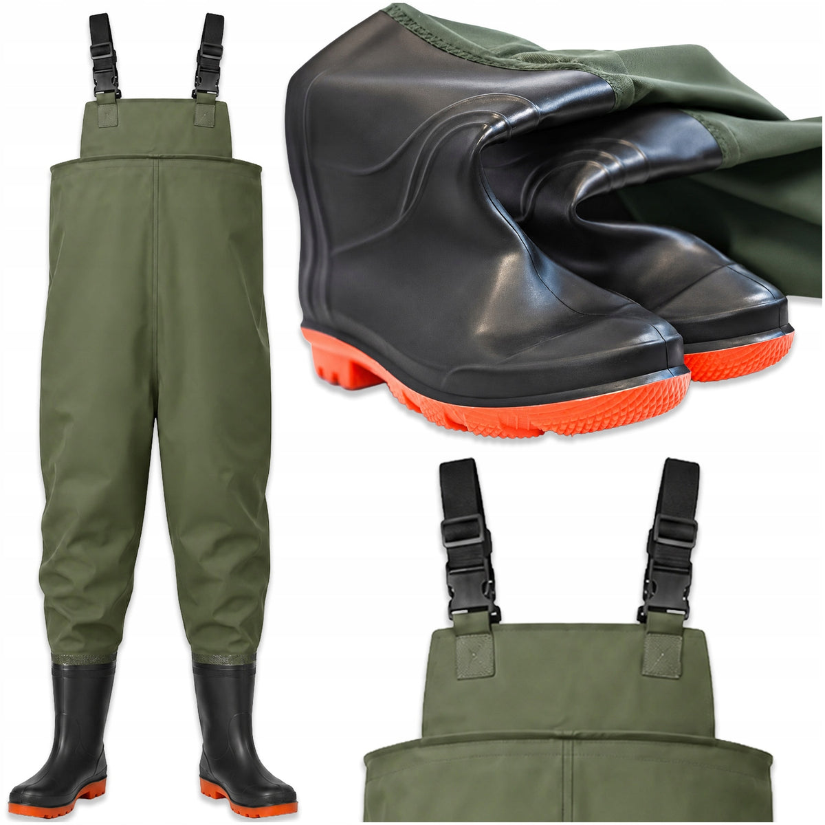 WADERS FISHING TROUSERS FISHING PANTS RUBBER WATERPROOF R. 46 Manufacturer code WODERY WĘDKARSKIE BUTY ROZMIAR 46 MEMFLOW