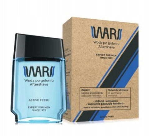 WARS EXPERT FOR MEN Aftershave 90ml ACTIVE FRESH / ice effect Brand Wars