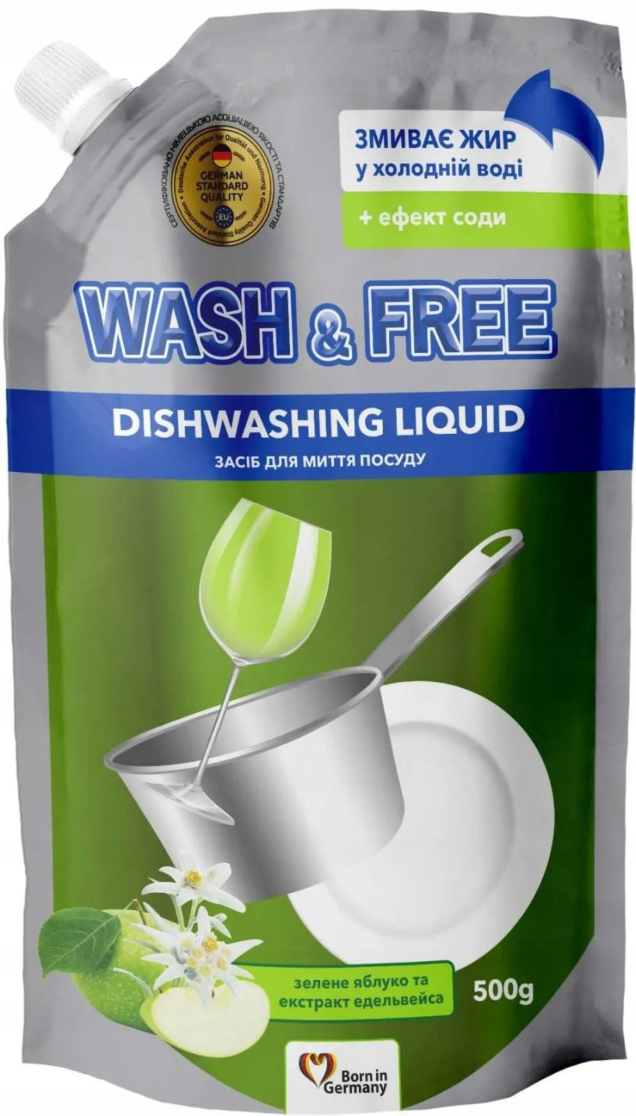 WASH&FREE Green Apple 500ml for Kitchen