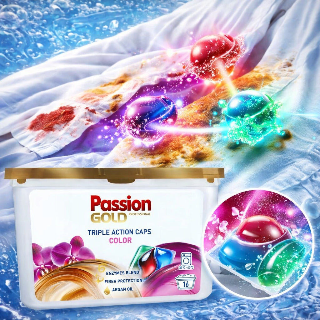WASHING CAPSULES PASSION GOLD COLOR 3IN1 16PCS ACTIVE ENZYMES Manufacturer code 4260145996545