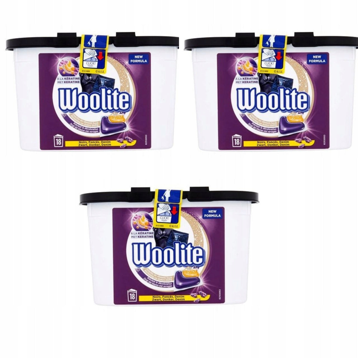 WASHING CAPSULES WOOLITE DARK BLACK CLOTHES WITH KERATIN COLOR 54 PCS
