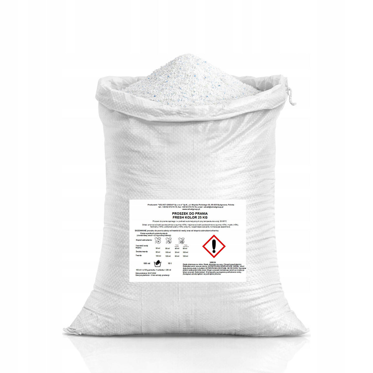 WASHING POWDER FOR COLORED FABRICS LARGE PACKAGE 25KG INDUSTRIAL WASHING Packaging status original