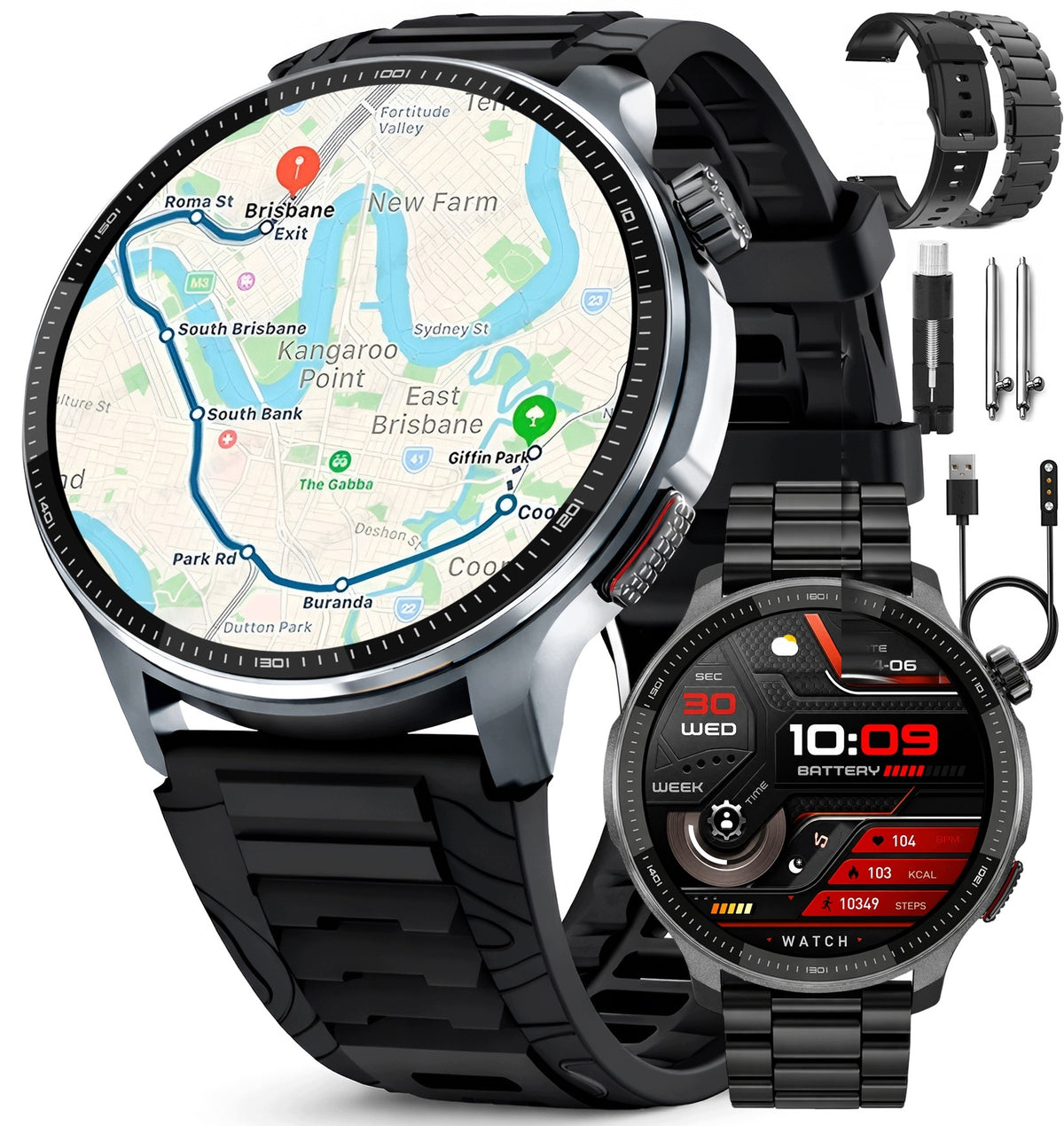 WATCH SMARTWATCH GPS LZ6 MAPS AMOLED VIDEO RECORDER PHOTOS APPS
