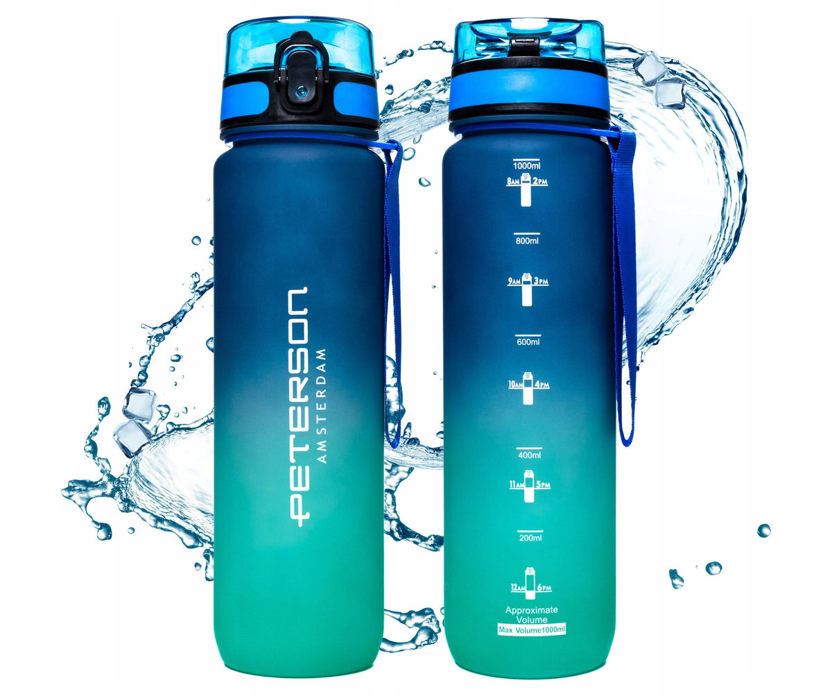WATER BOTTLE MOTIVATIONAL SPORTS WATER BOTTLE SEALED 1L PETERSON