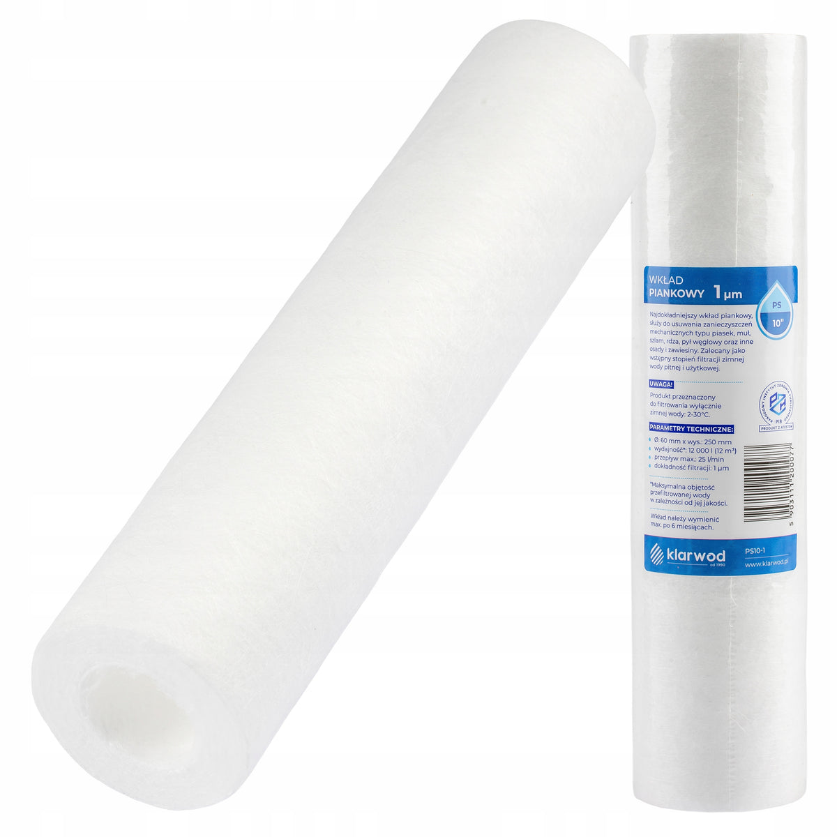 WATER FILTER CARTRIDGE FOR FILTERS 10" FOAM PRE-FILTRATION 1 MICRON