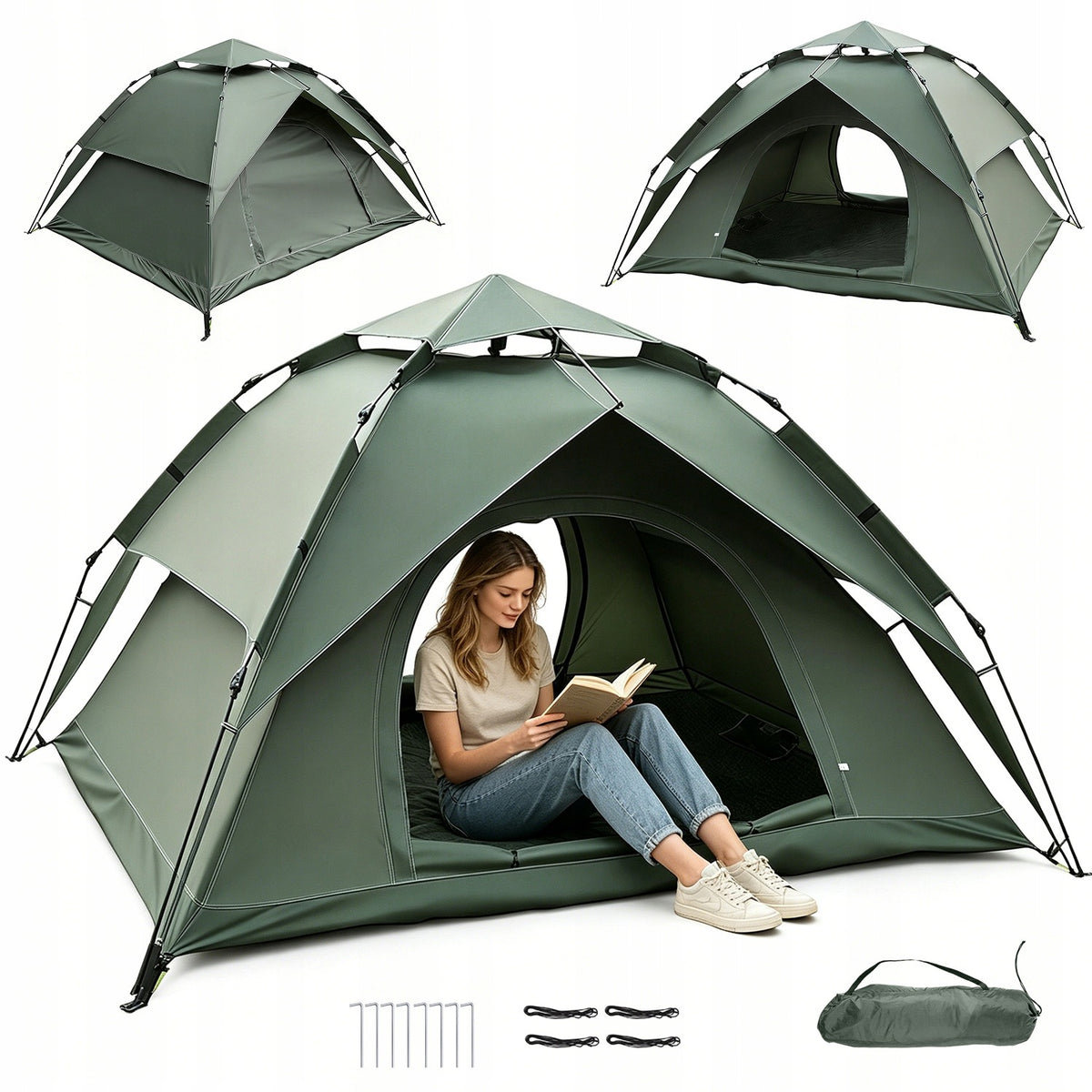 WATERPROOF AND DURABLE DOUBLE LAYER TENT FOR ALL WEATHER CONDITIONS