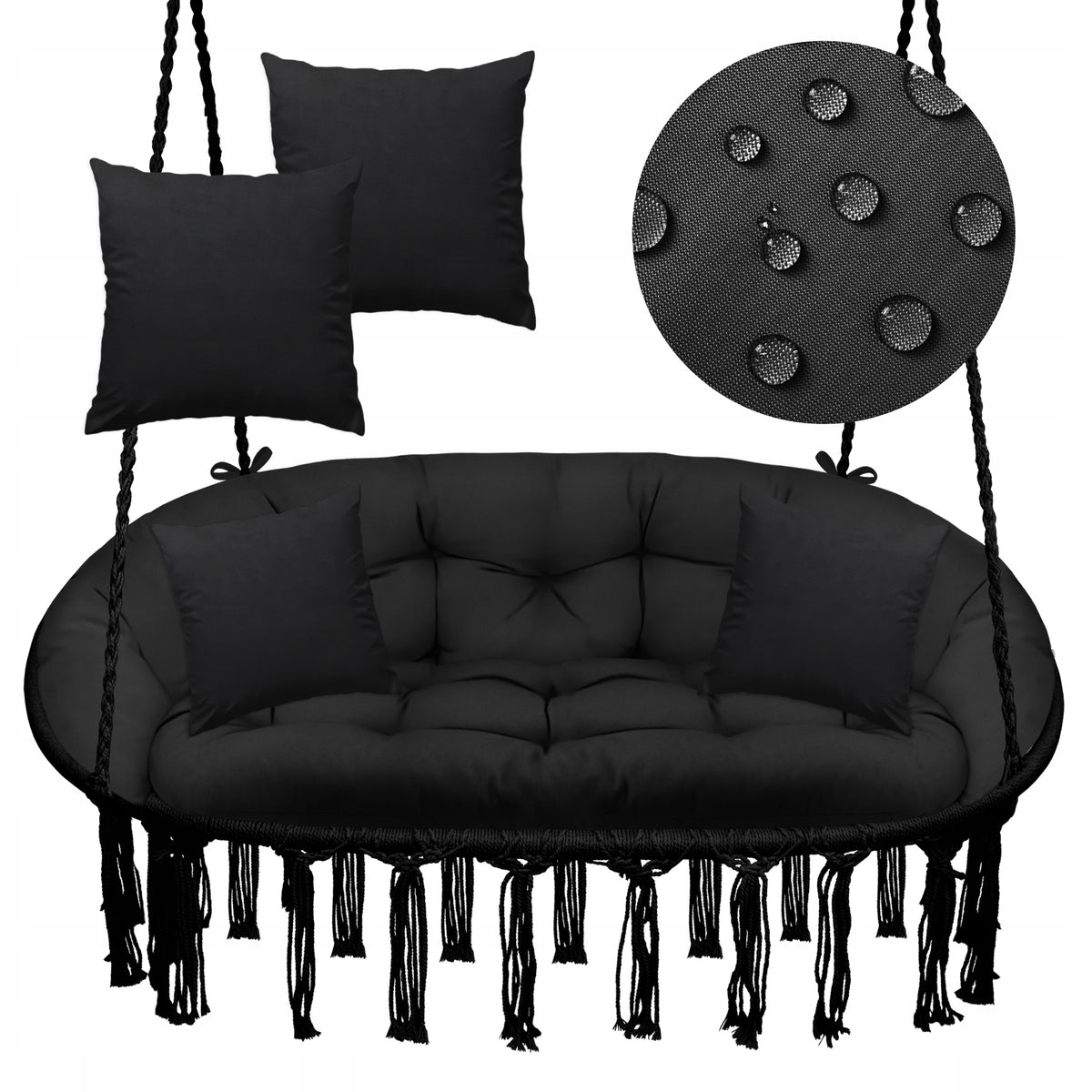 WATERPROOF GARDEN CUSHION FOR SWING HANGING DOUBLE BENCH