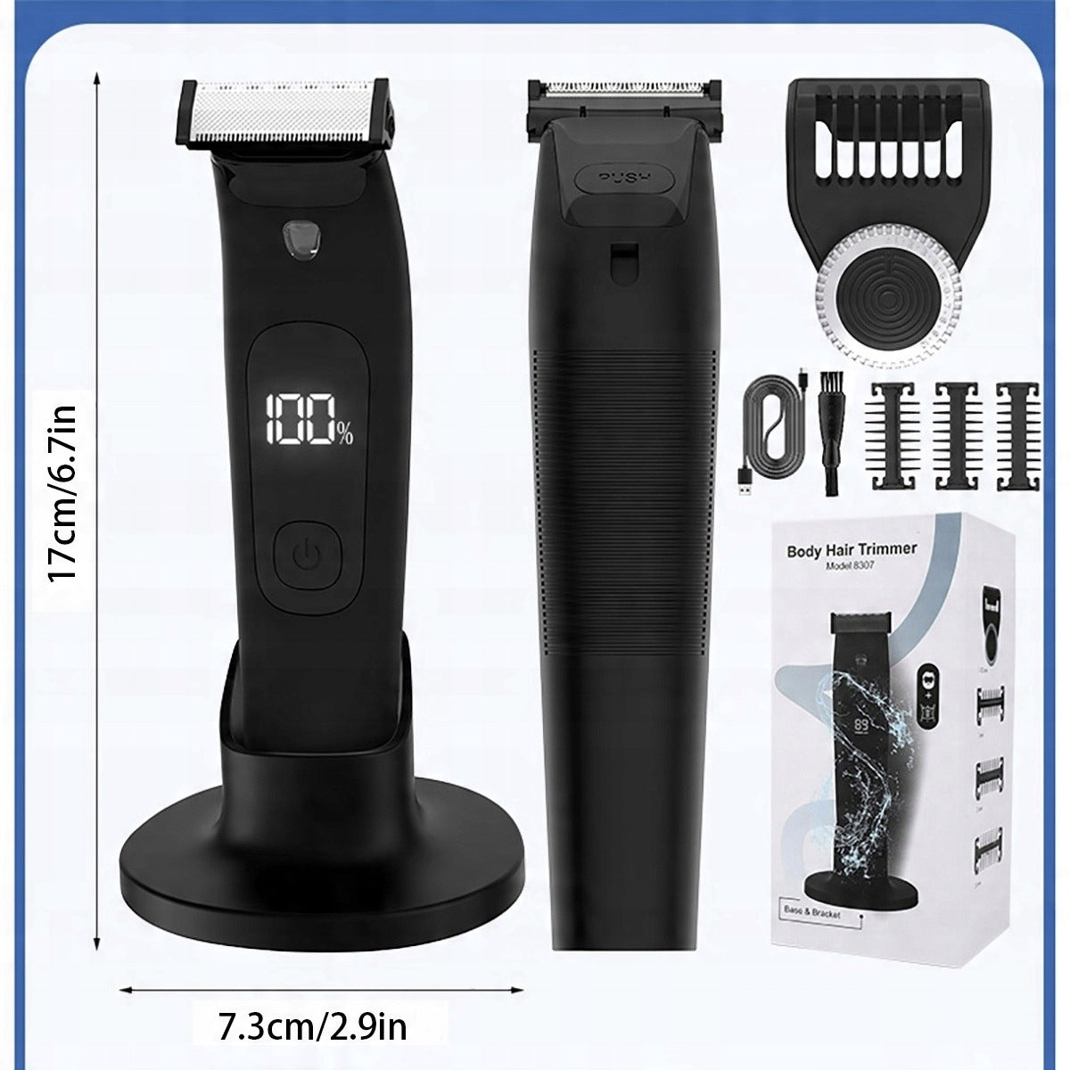 WATERPROOF SHAVER FOR BODY AND INTIMATE AREAS WITH LED Packaging status original