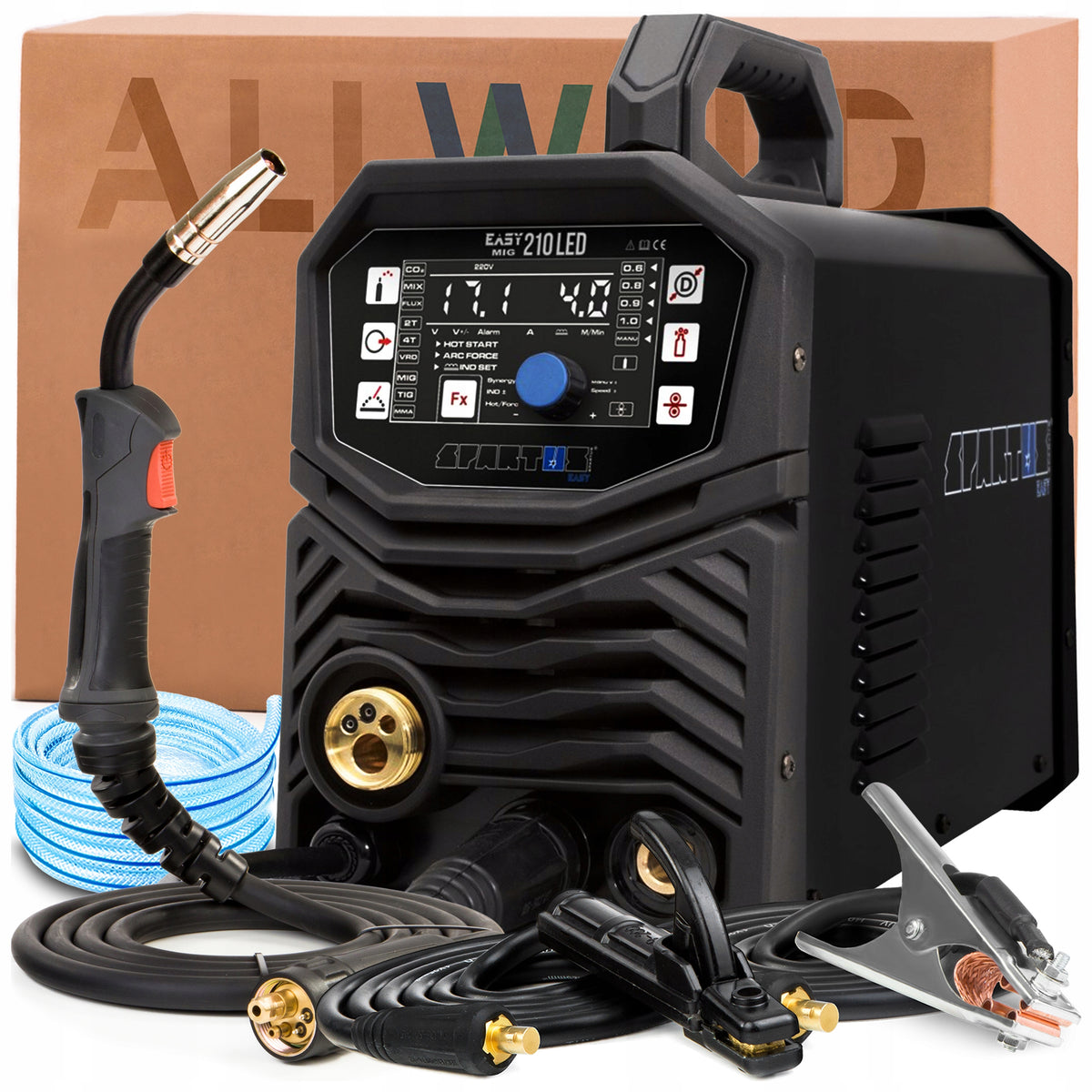WELDING MACHINE SPARTUS EASY MIG 210 LED 230V 200A SYNERGY TIG LIFT 2-ROLL Packaging status original