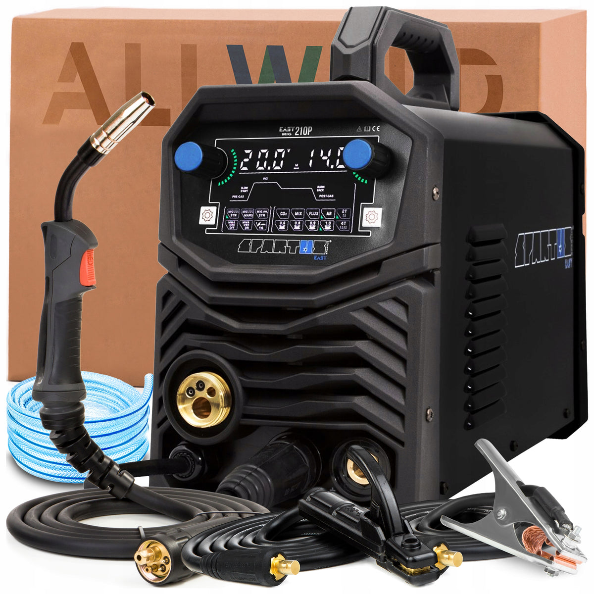 WELDING MACHINE SPARTUS EASYMIG 210 PULSE 230V 200A SYNERGY TIG LIFT HOT START Packaging status original