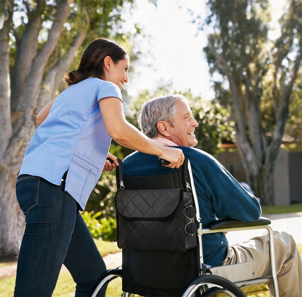 WHEELCHAIR BAG FOR BACKREST UNIVERSAL POCKETS Brand Bedee