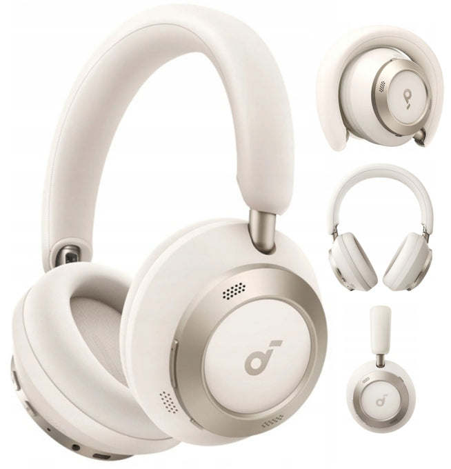 WHITE Wireless On-Ear Headphones Soundcore Space One Pro ANC Bluetooth