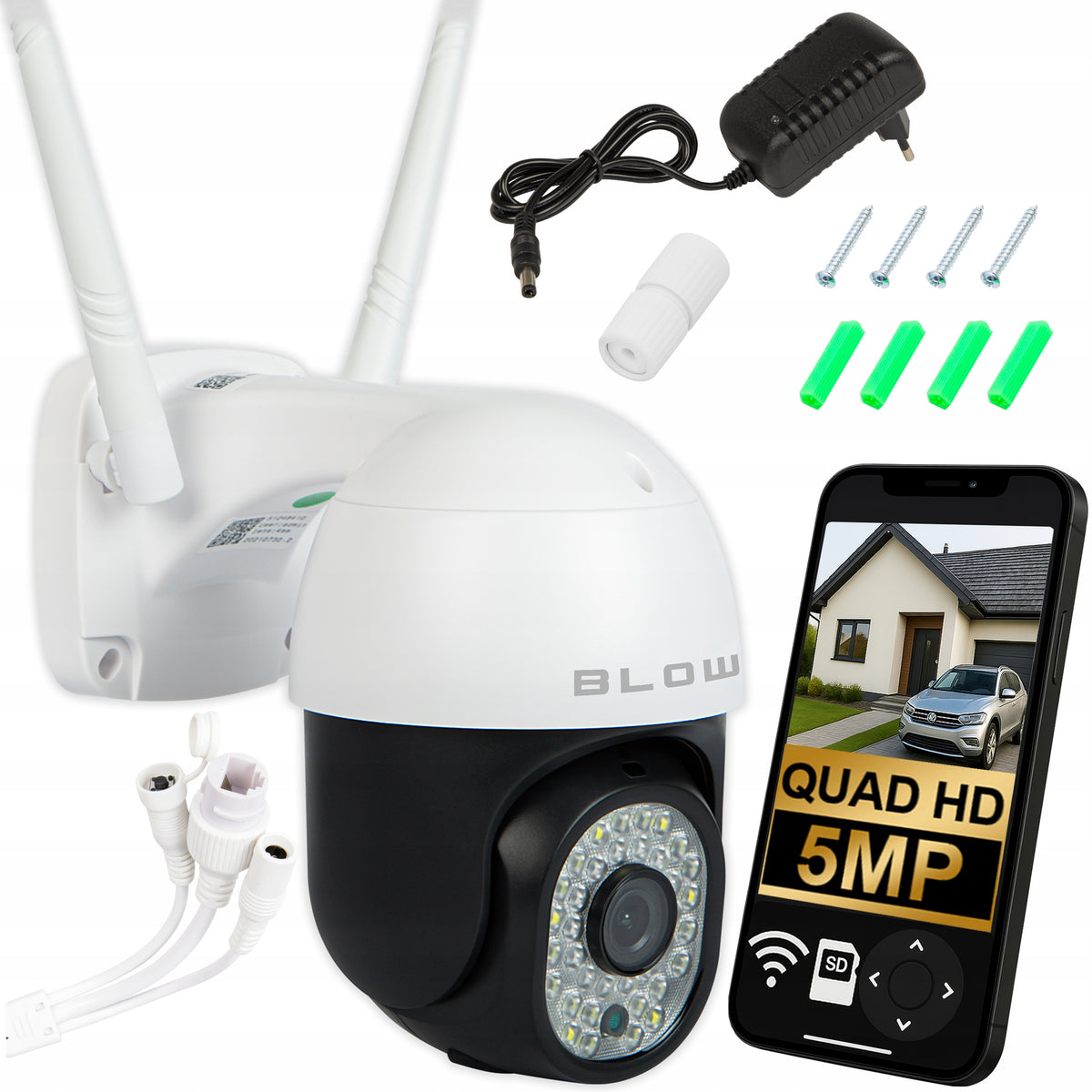 WIFI CAMERA IP 5MP ROTATING ZOOM OUTDOOR DETECTION IP66 SMART HD ALARM