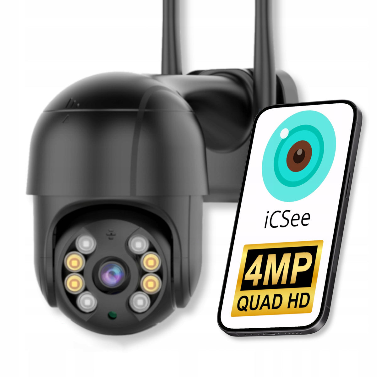 WIFI CAMERA IP SMART ROTATING 4MP QUAD HD MONITORING ZOOM 4X ICSEE DETECTION