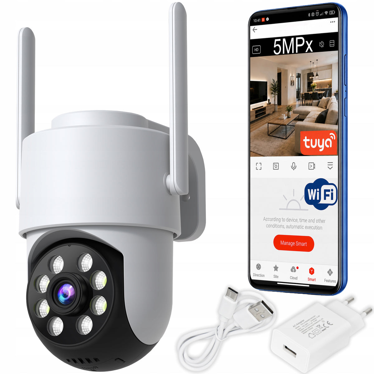 WIFI IP CAMERA ROTATING OUTDOOR TUYA ZOOM FULLHD SMART DETECTION VIEWFINDER