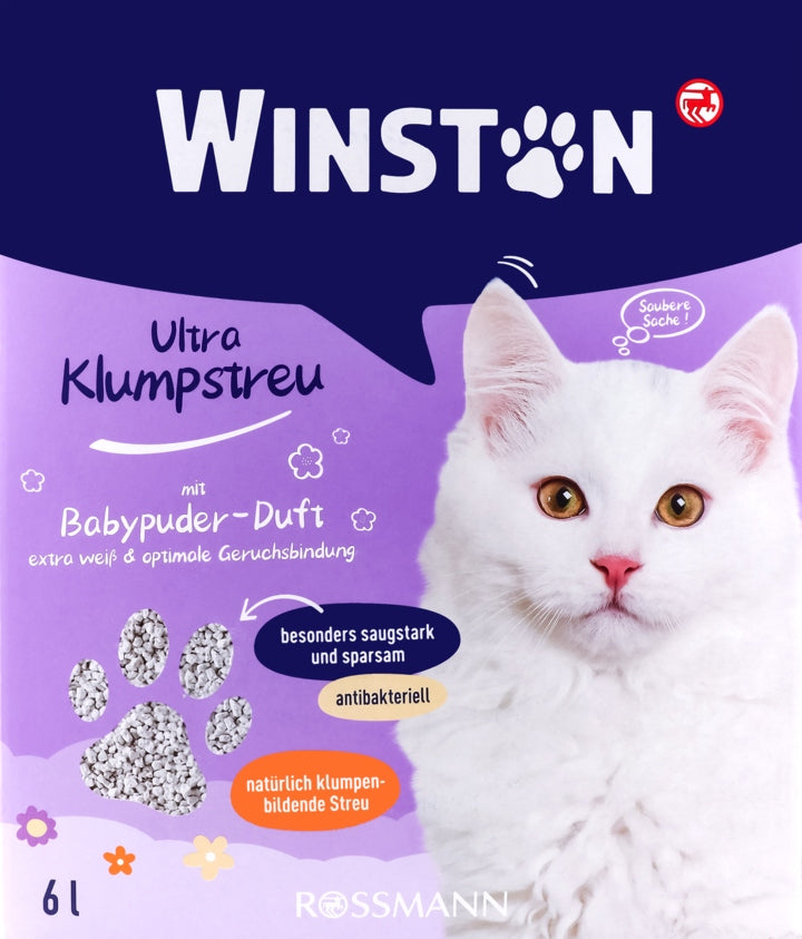 WINSTON CLUMPING BENTONITE LITTER WITH THE SMELL OF INFANT POWDER 6 L