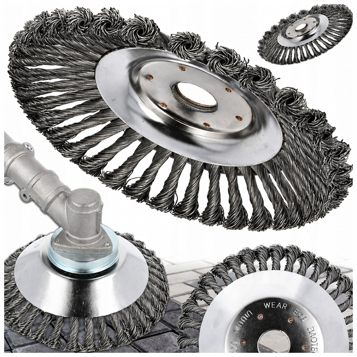 WIRE BRUSH FOR COMBUSTION SCYTHE FOR CLEANING WEED CUBE PAVING