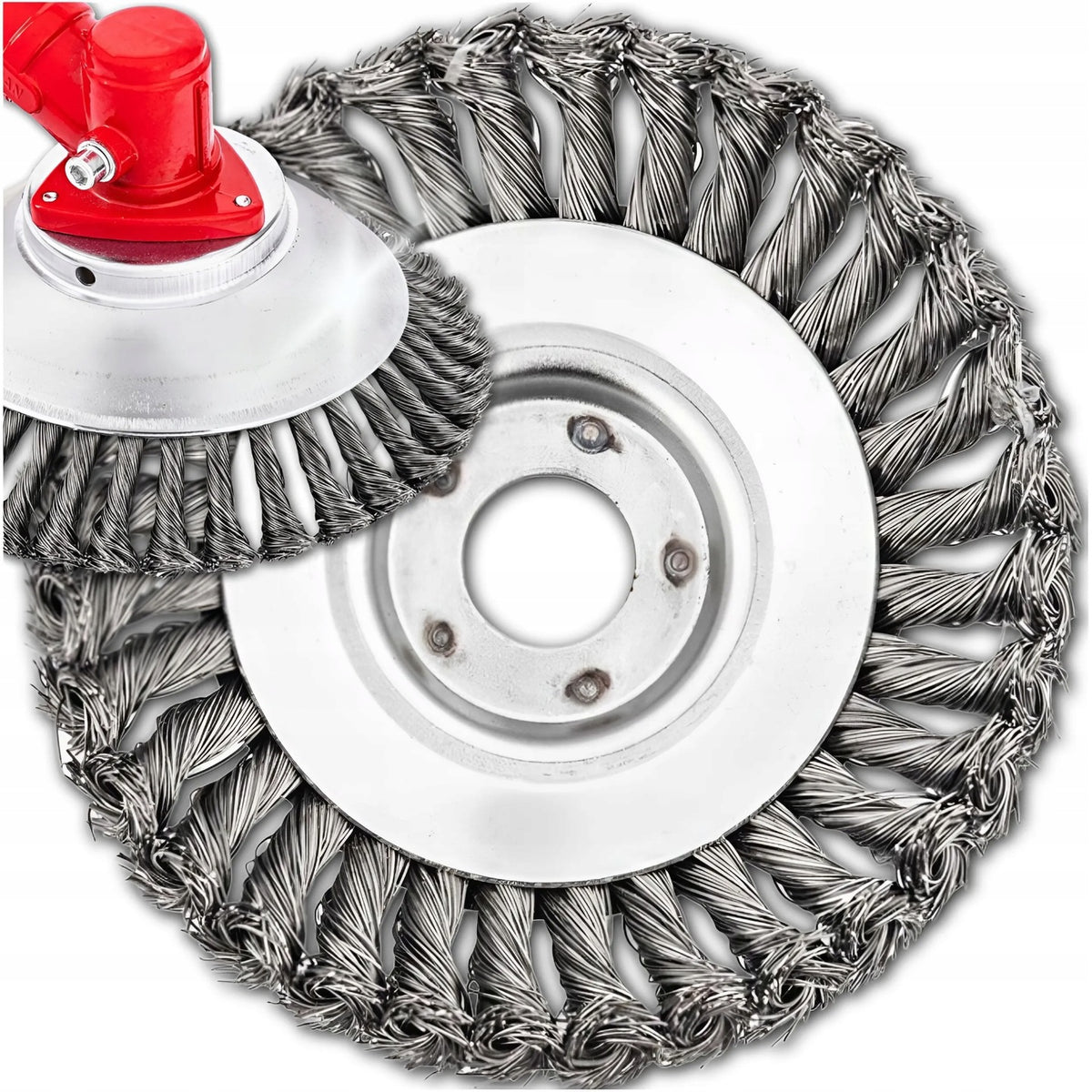 WIRE BRUSH TWISTED FOR CLEANING PAVING STONES FOR WEEDS 200mm Packaging status original