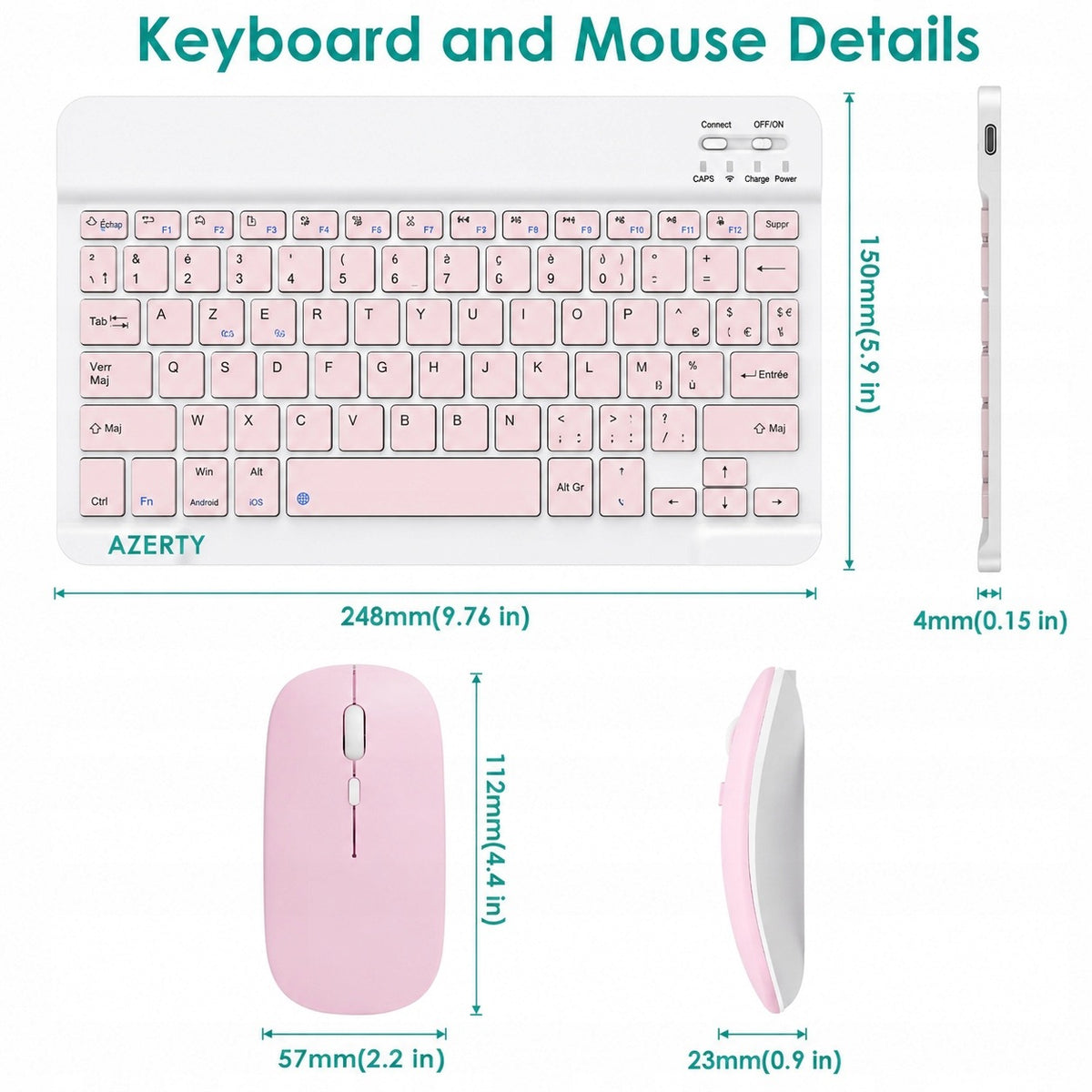 WIRELESS AZERTY KEYBOARD + BLUETOOTH MOUSE Manufacturer code DGRTW