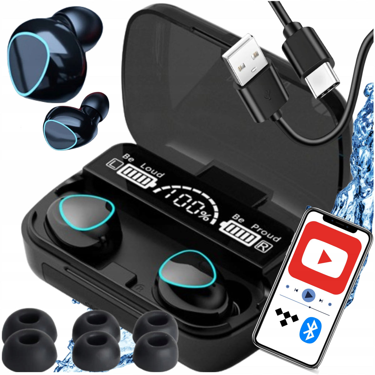 WIRELESS EARBUDS SPORTS GAMING IN-EAR BLUETOOTH TWS