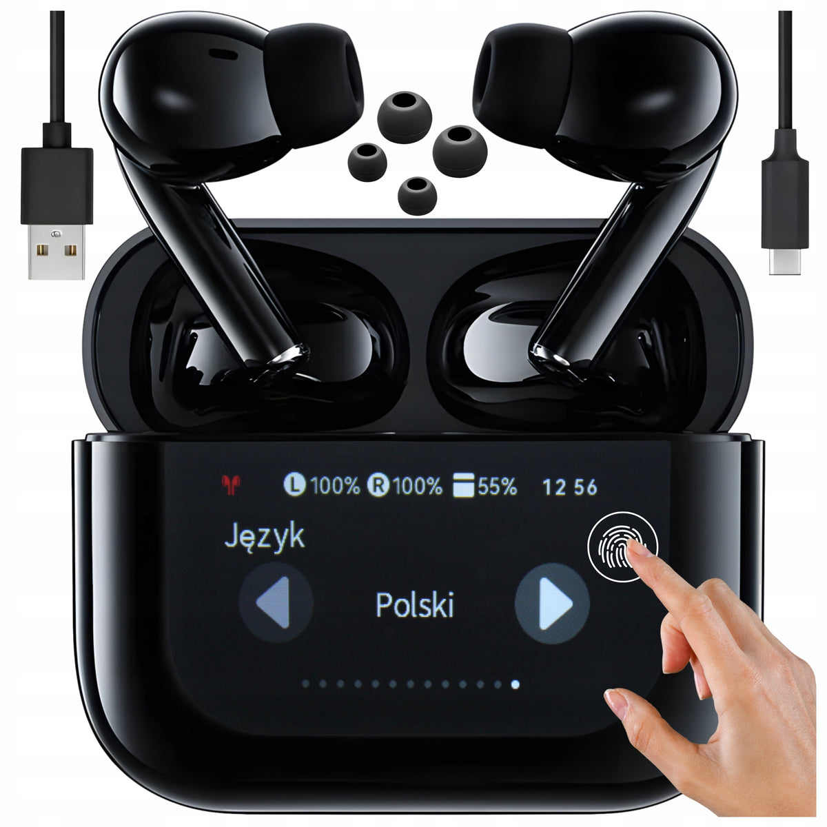 WIRELESS EARBUDS WITH MICROPHONE IN-EAR BLUETOOTH ANC TWS