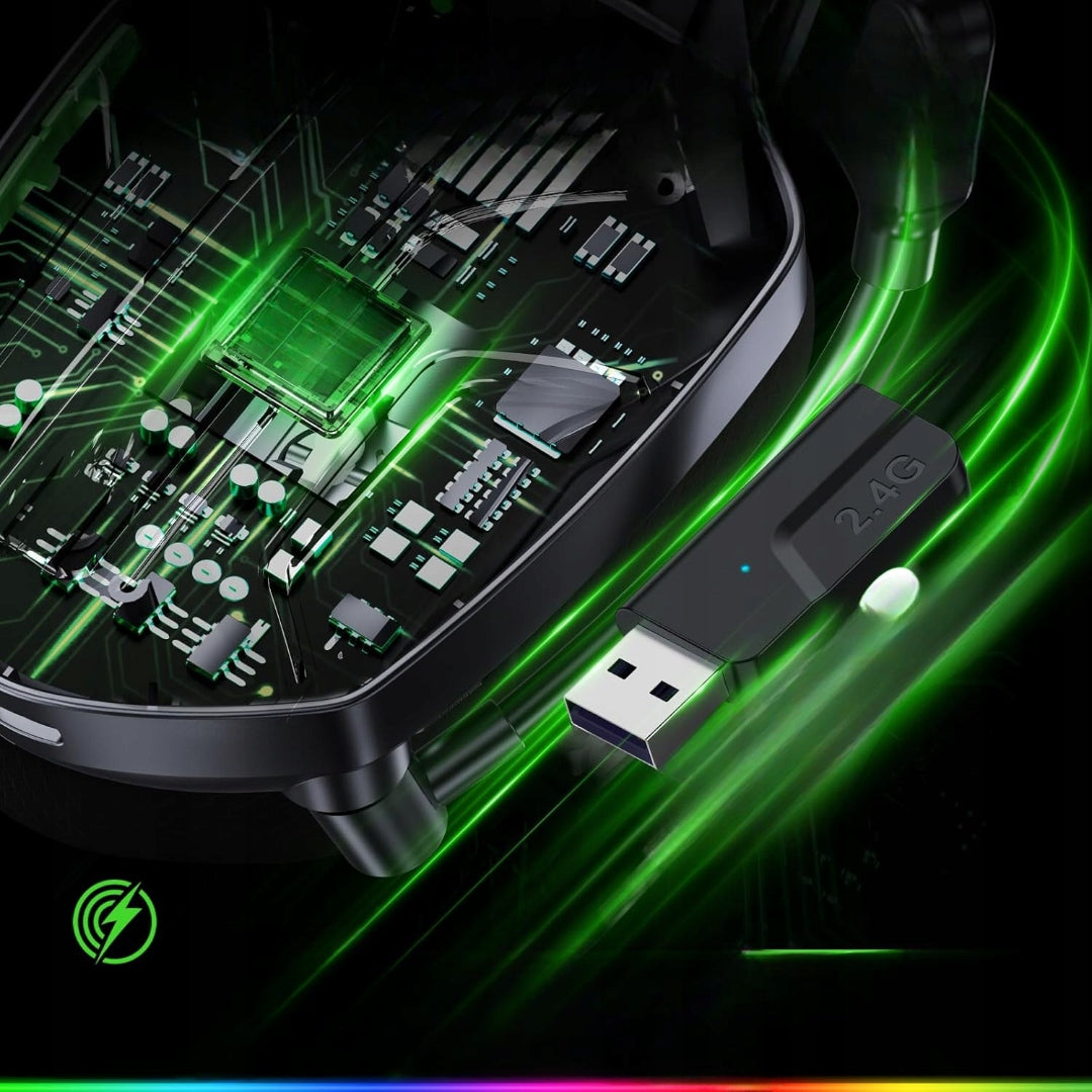 WIRELESS GAMING HEADPHONES 2.4G WESEARY BY1 FOR PLAYERS ON-EAR HIT Packaging status original