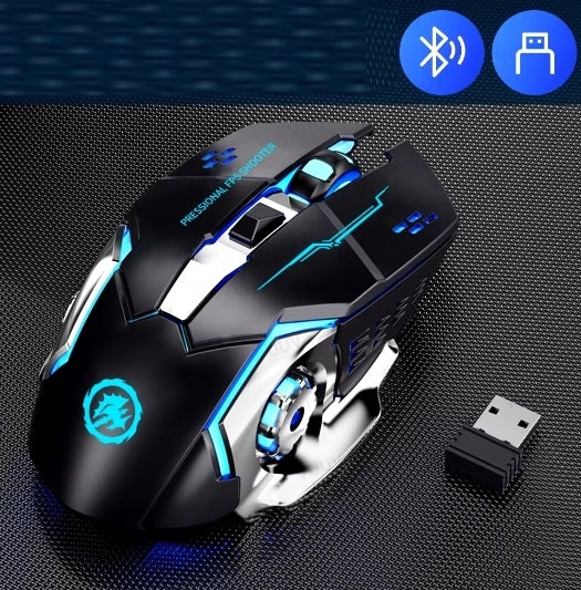 WIRELESS GAMING MOUSE BACKLIT FOR COMPUTER LAPTOP BLACK Manufacturer code ZESTAW MYSZKA DO KOMPUTERA BEZPRZEWODOWA USB