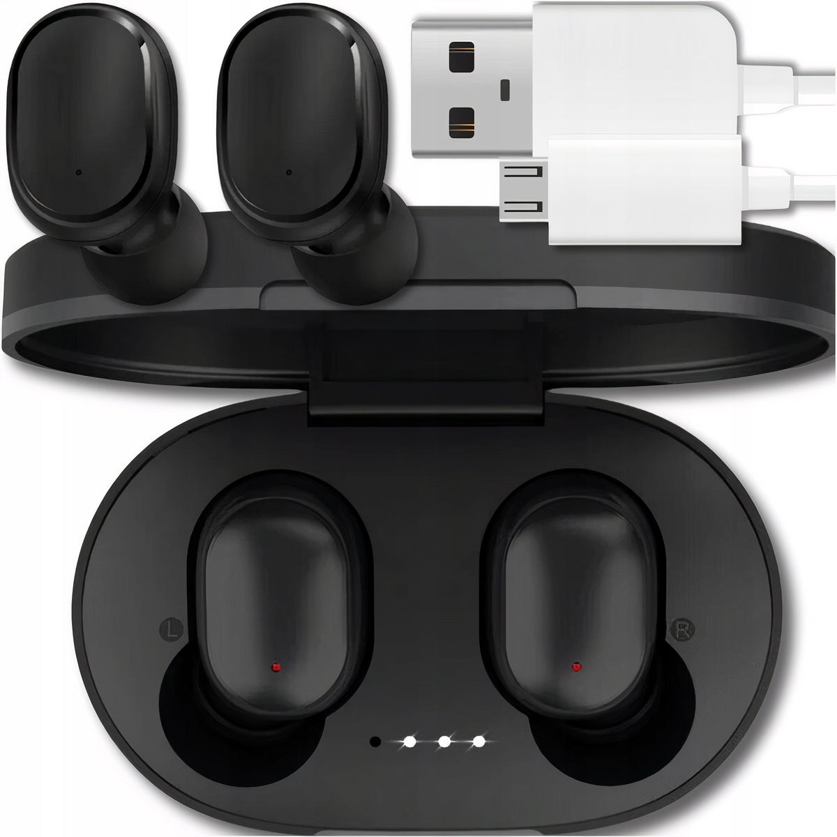 WIRELESS HEADPHONES AIRDOTS EARBUDS NEW MODEL + POWERBANK MICROPHONE
