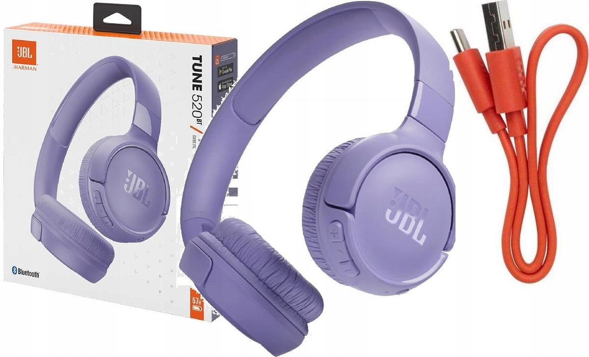 WIRELESS HEADPHONES JBL ON-EAR WITH BLUETOOTH MICROPHONE COMFORTABLE PURPLE