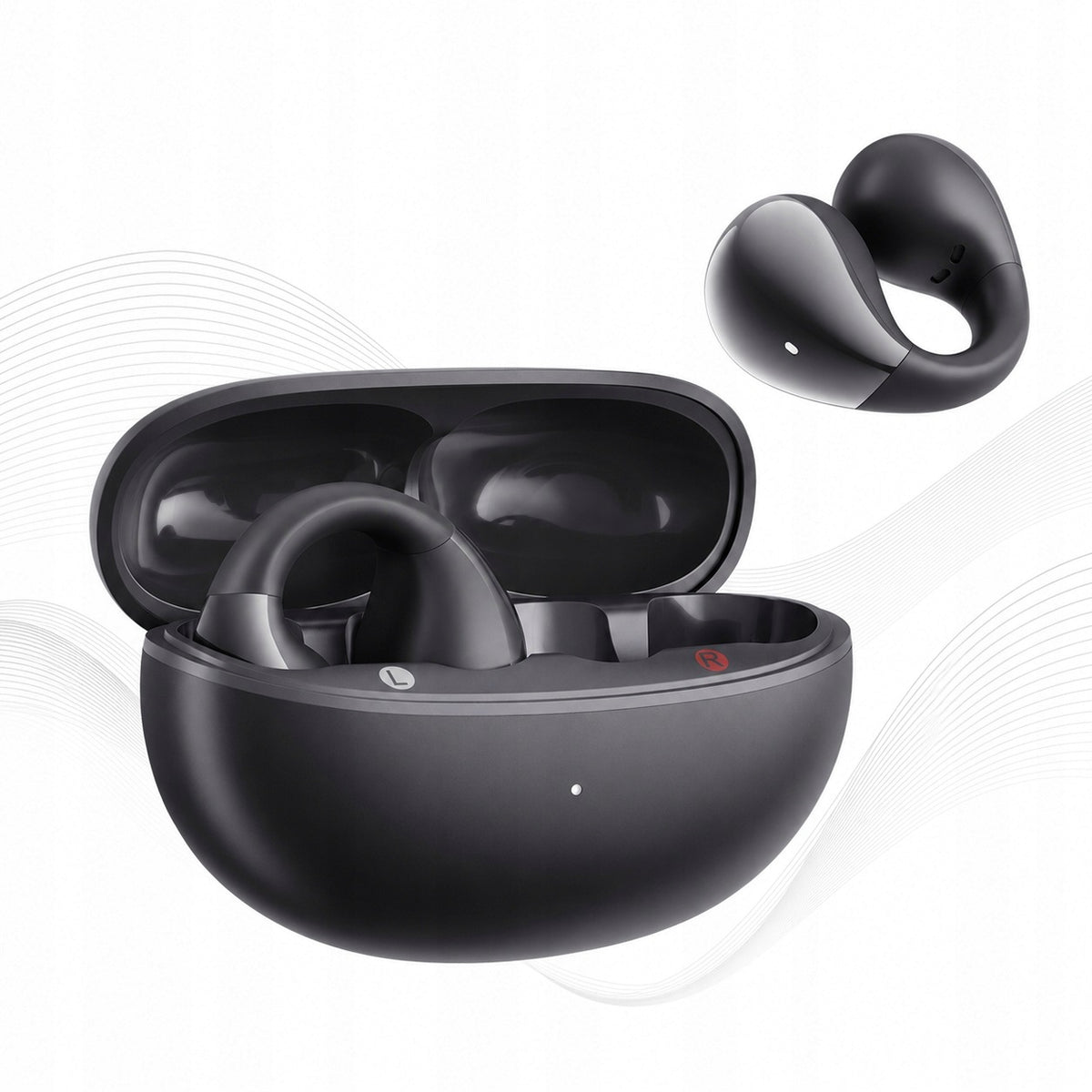 WIRELESS HEADPHONES QCY OWS WITH CLIP IPX4 BT 5.4 ANDROID iOS USB-C 30h