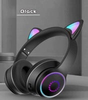 WIRELESS HEADPHONES WITH BLUETOOTH MICROPHONE CAT EARS LED FOR GIFT