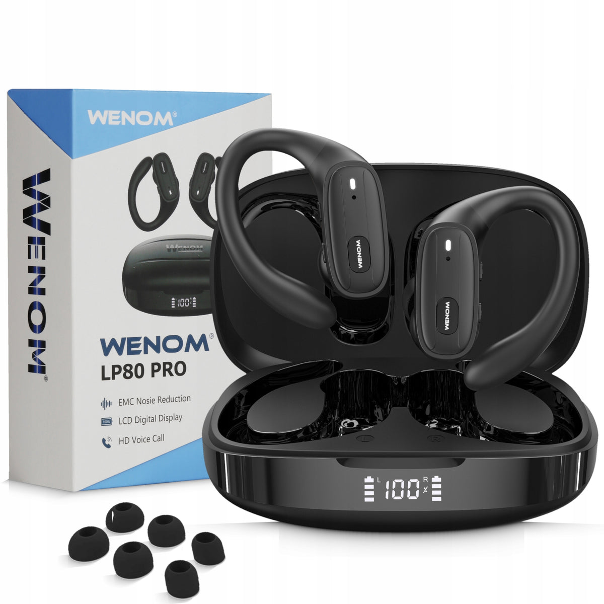 WIRELESS Headphones TWS Bluetooth 5.3 BASS 7HD Talk TWO MICROPHONES