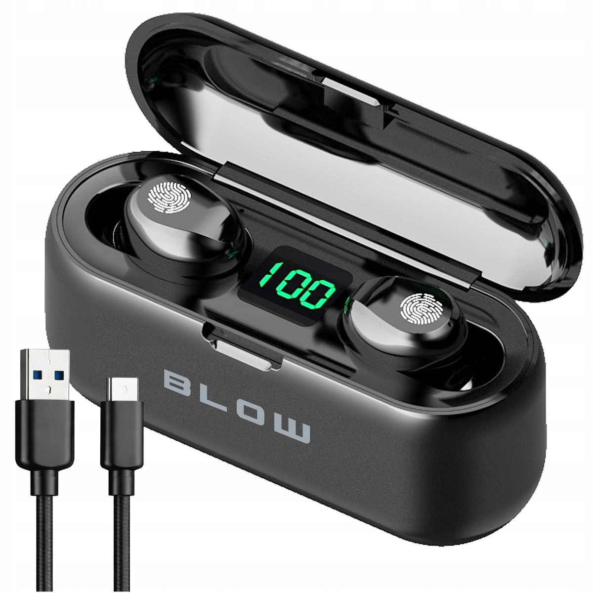 WIRELESS IN-EAR HEADPHONES BLUETOOTH 5.1 POWERBANK CASE MICROPHONE