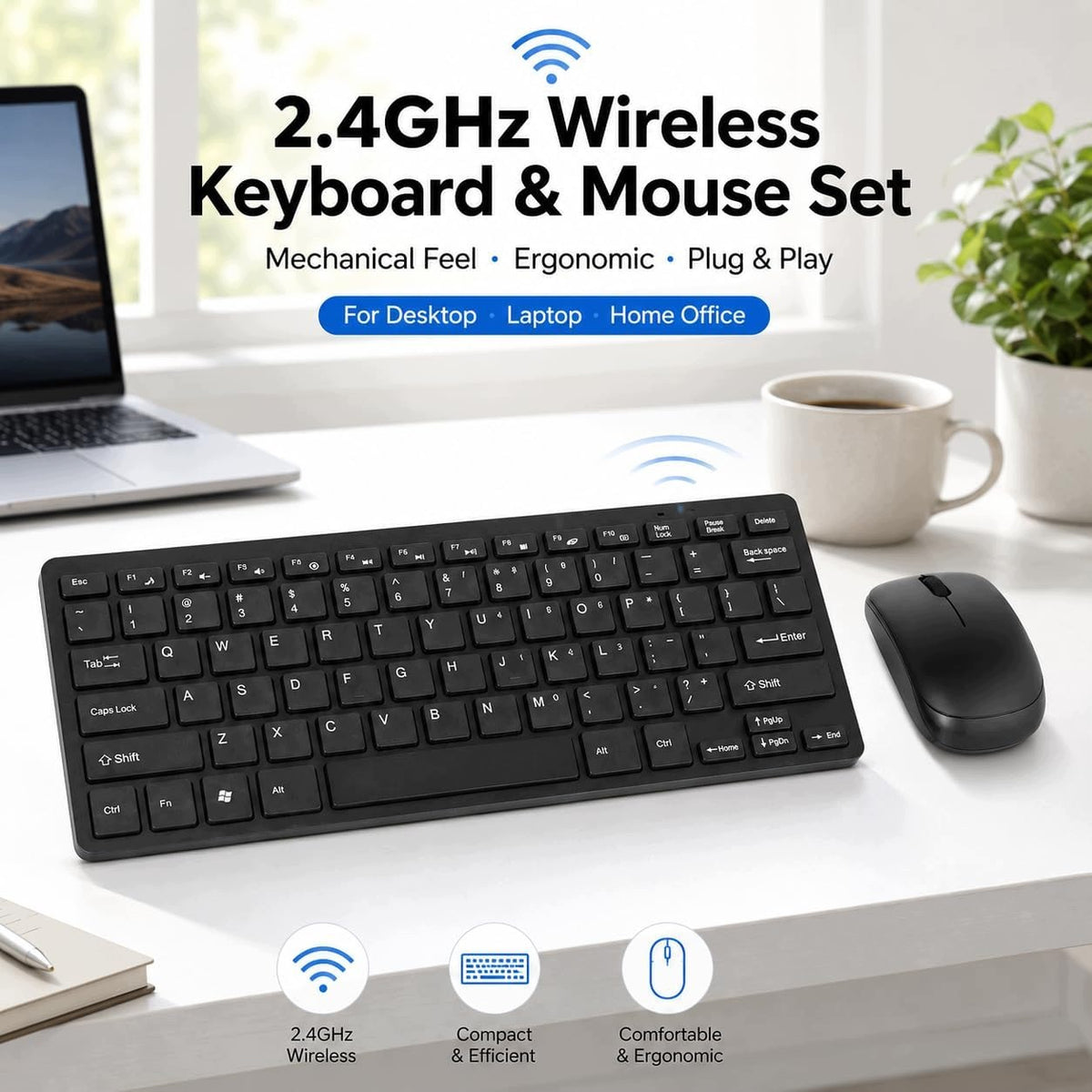 WIRELESS KEYBOARD MOUSE SET 2,4GHZ ULTRA THIN USB Manufacturer Fox