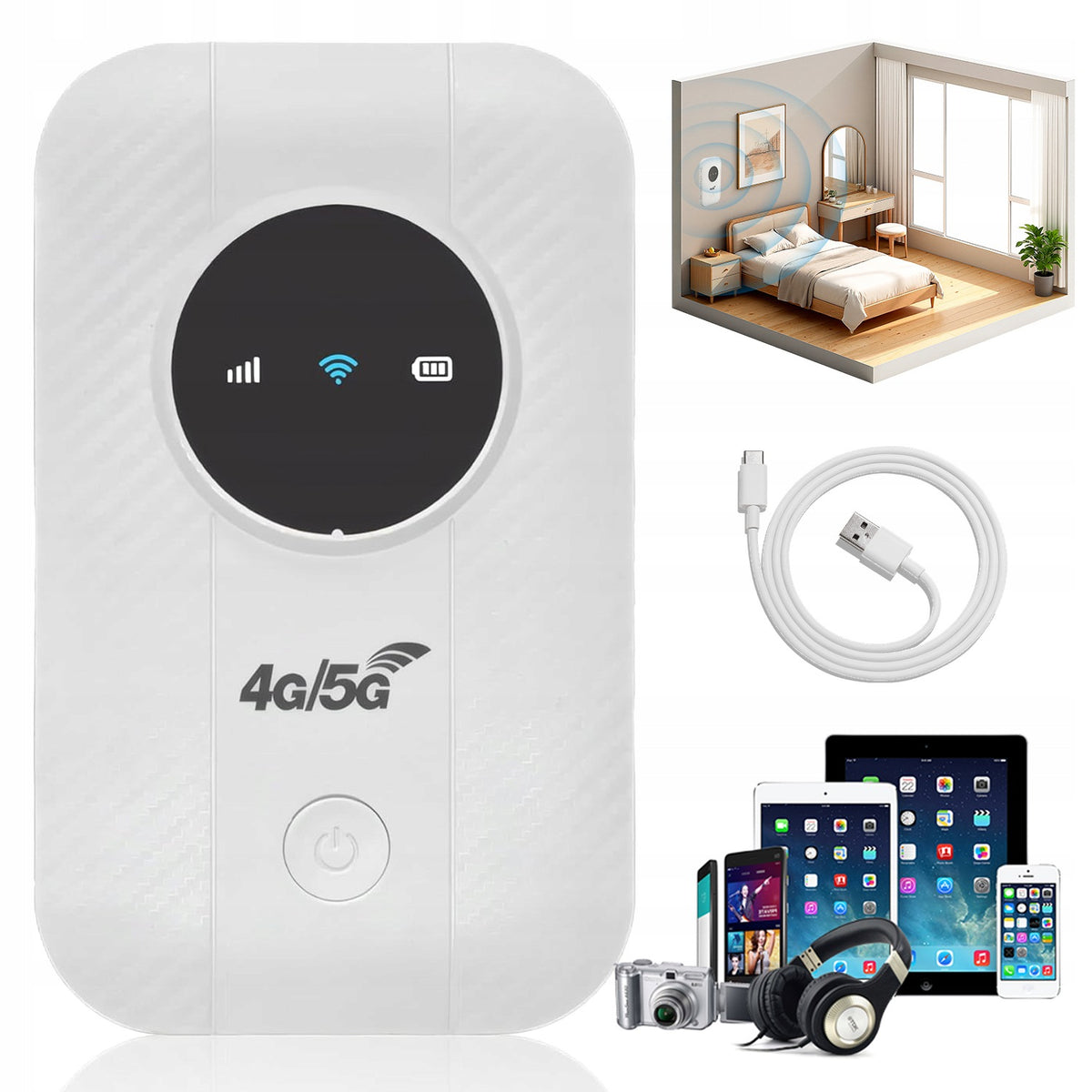 WIRELESS MOBILE ROUTER WITH SIM SOCKET AND 2100MAH BATTERY FOR UP TO 10 HOURS