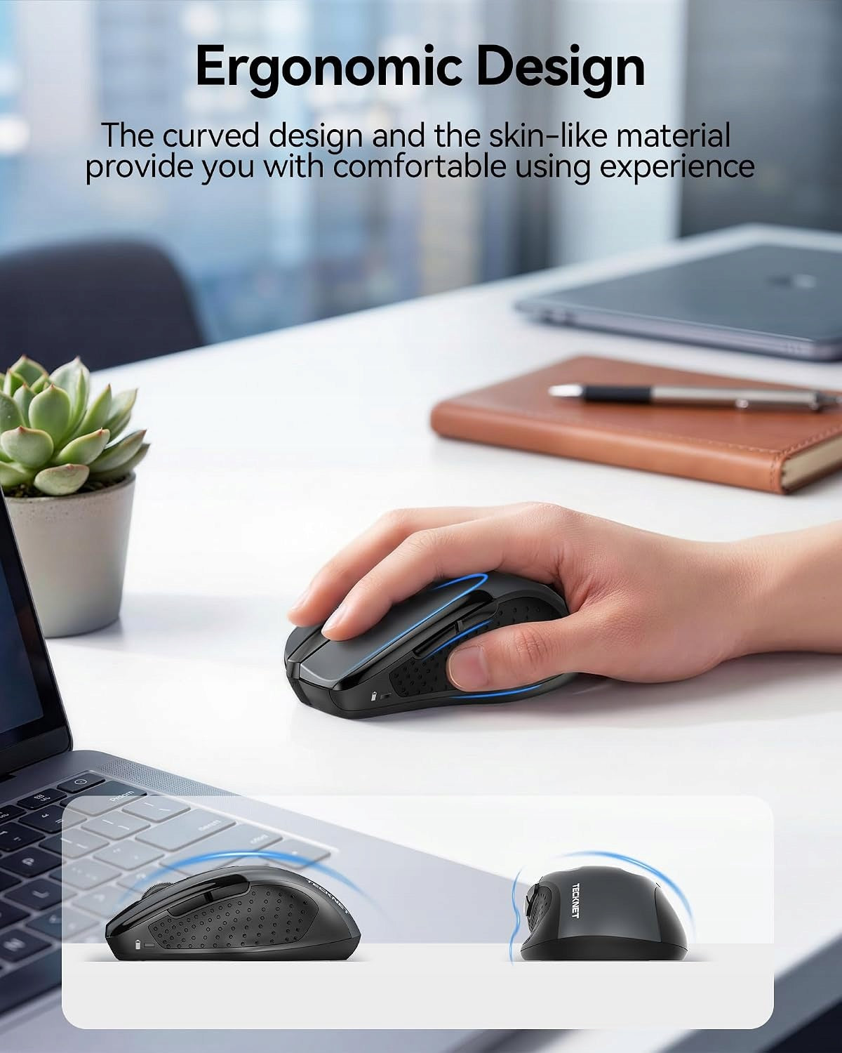 WIRELESS MOUSE 6 BUTTONS ERGONOMIC 2.4G DPI GREY Manufacturer TeckNet