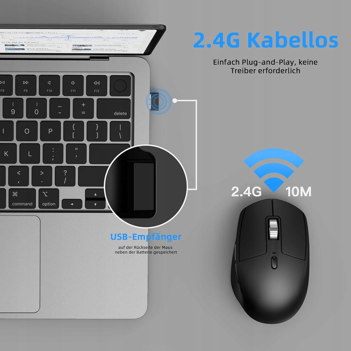 WIRELESS MOUSE COMPUTER MOUSE SMALL COMPACT 2,4GHz USB BLACK Packaging status original