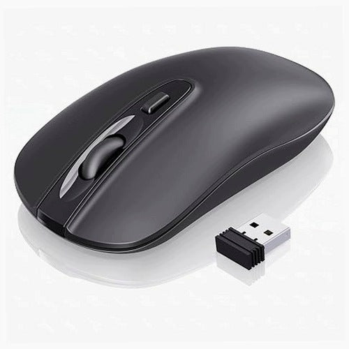 WIRELESS MOUSE ERGONOMIC QUIET 2.4GHZ FOR LAPTOP OFFICE STEEL